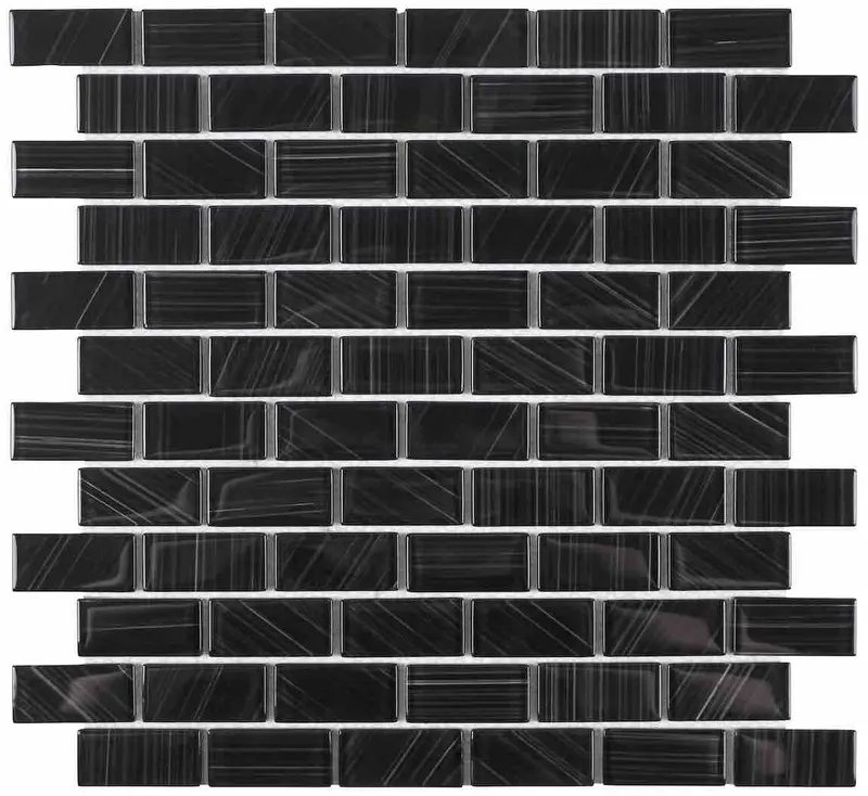 Matte Black Glass Mosaic Tile – 1 In X 2 In 1