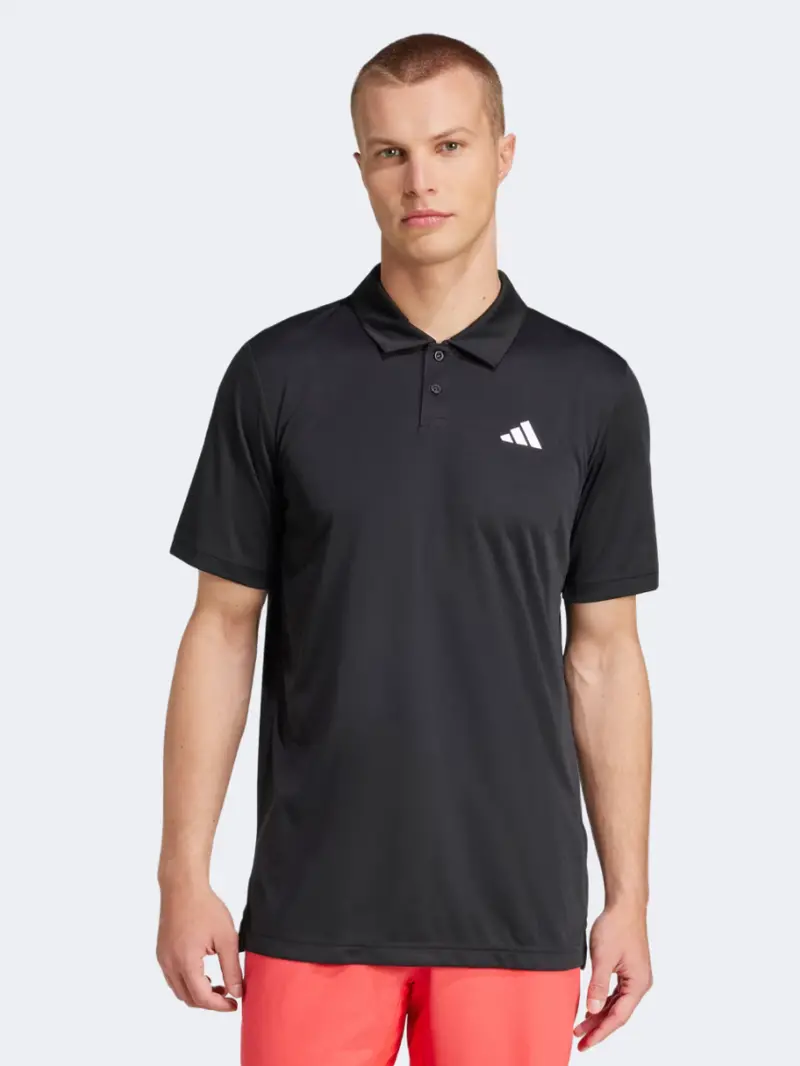Men'S Adidas Club Tennis Polo Shirt – Short Sleeve, Classic Black 1