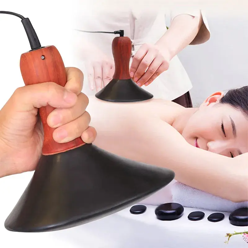 Meubon Heated Stone Body Massager – Natural Bianstone Gua Sha Tool With Far-Infrared Heat For Detox & Toning 1