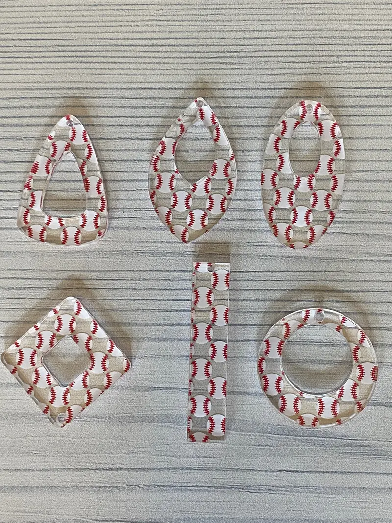 Micro Baseball Acrylic Earring Blank 1