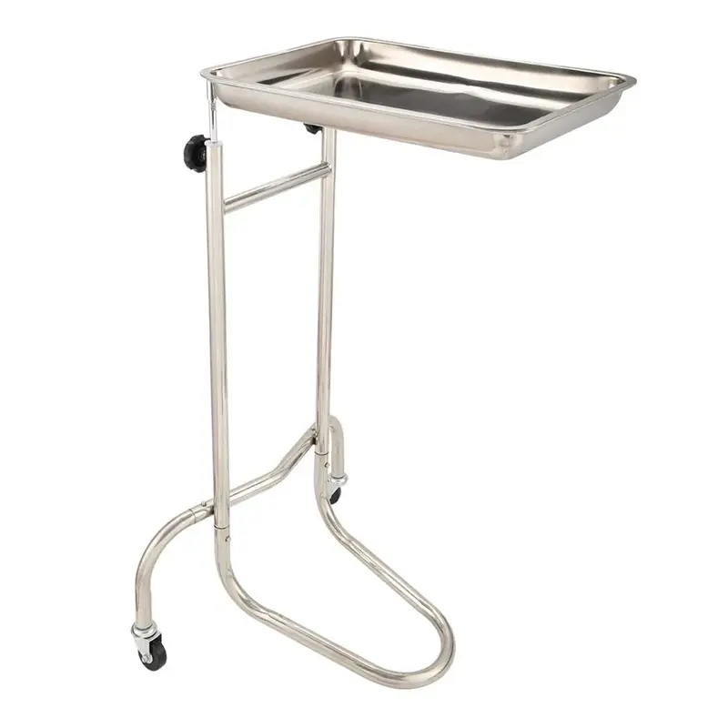 Mobile Instrument Stand With Casters – Adjustable Procedure Tray Cart Featuring Lift-Out Work Surface 2