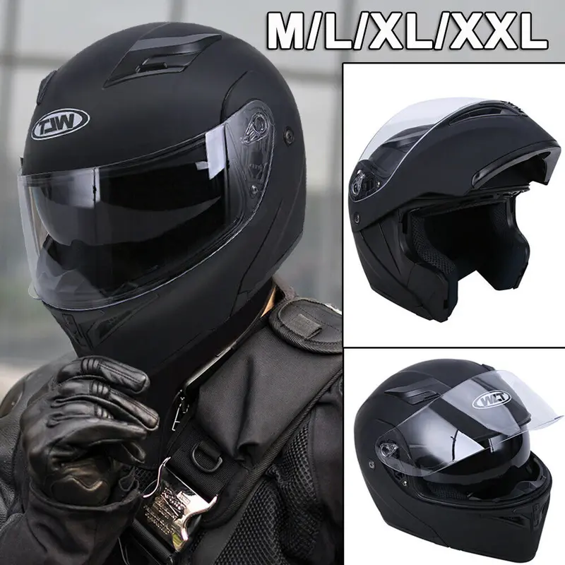 Modular Flip-Up Snowmobile Helmet – Full-Face Dual-Visor Design For Motorcycle & Motocross 1
