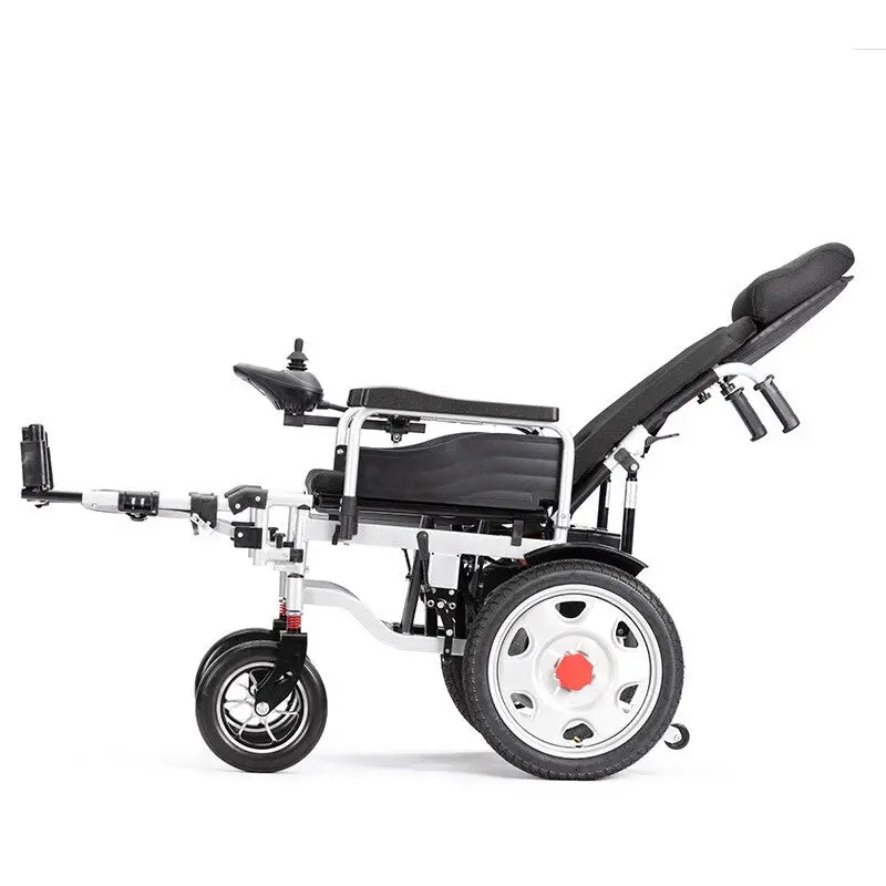Motorized Reclining Foldable Wheelchair – Lightweight Full-Recline Electric Mobility Chair For Adult Users 1