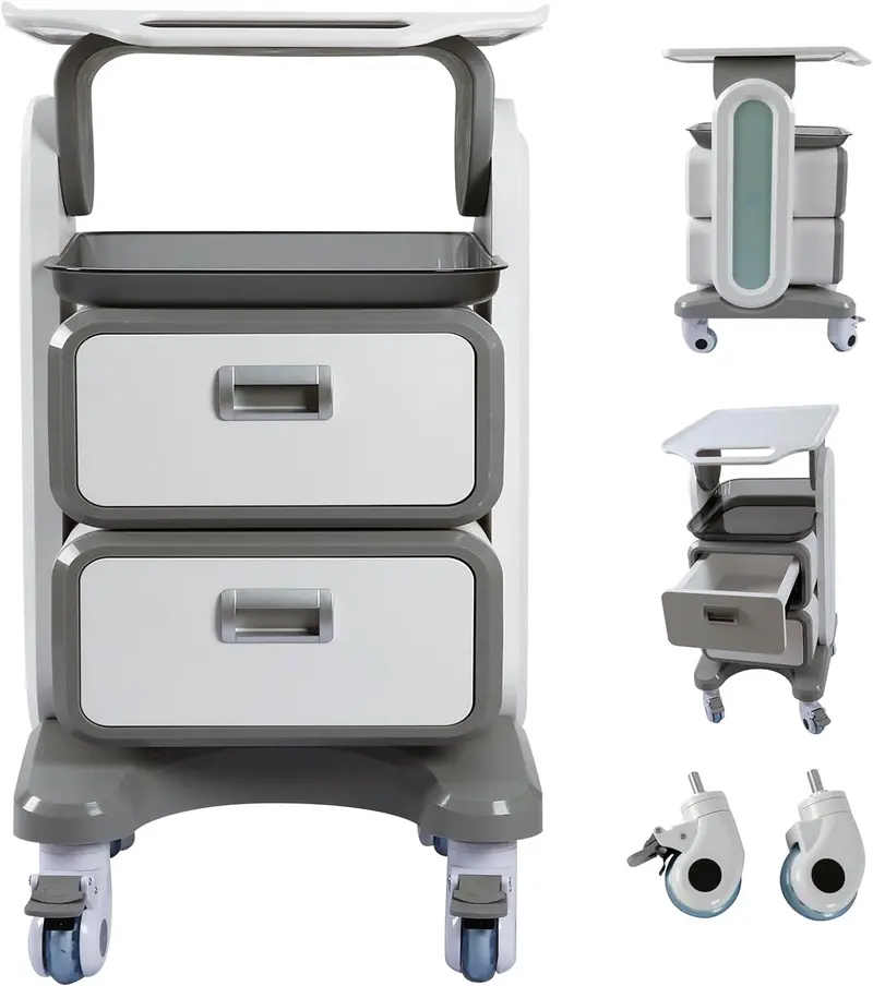 Multi-Functional Rolling Ultrasound Trolley: Modular Storage Cart For Clinics, Salons & Labs 1
