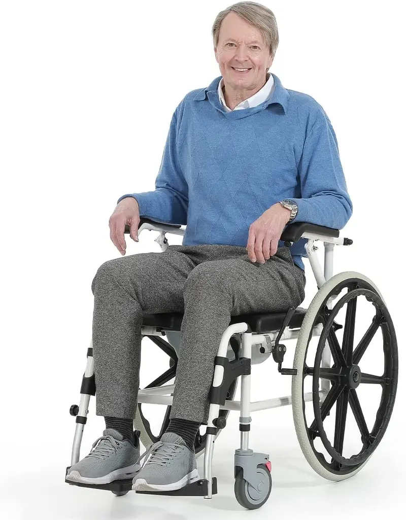 Multi-Use Rolling Commode & Shower Transport Chair – Wheeled Accessibility Chair Model W1214 1