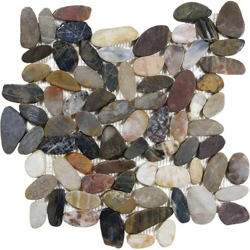 Multicolor Natural Pebble Sliced Mosaic Tile 1