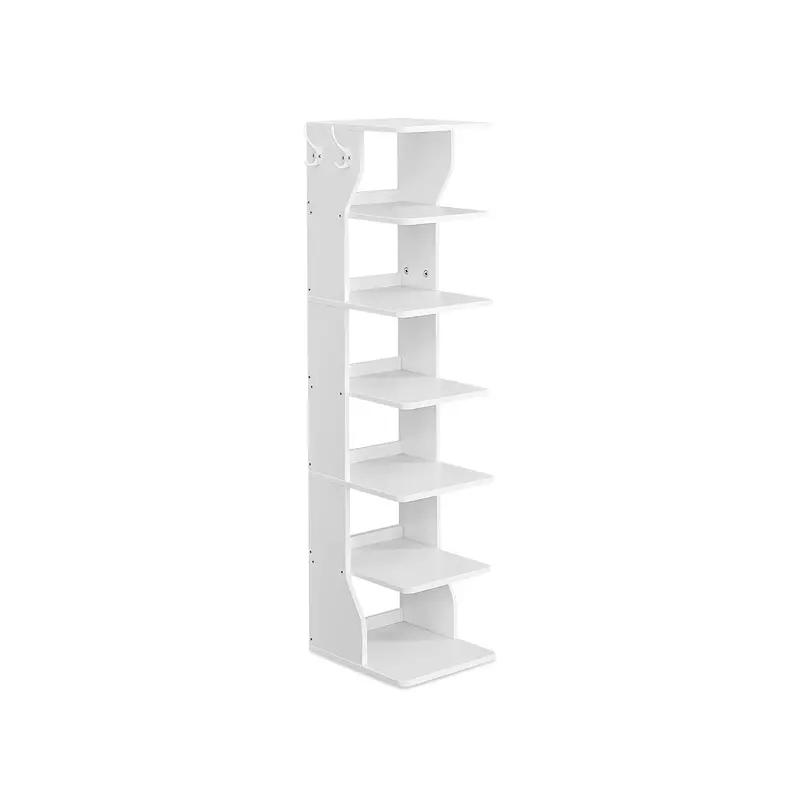 Narrow 6-Tier Engineered Wood Shoe Rack – Space-Saving Neutral Design 1