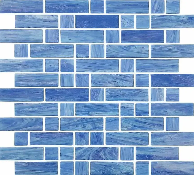 Navy Water Art Glass Mosaic Tile Mix (Assorted Sizes) 1
