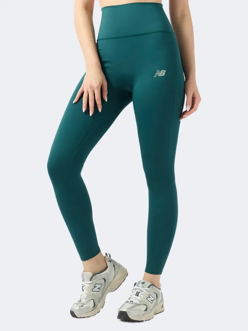 New Balance Essential High-Rise 7/8 Performance Tights For Women – Green 1
