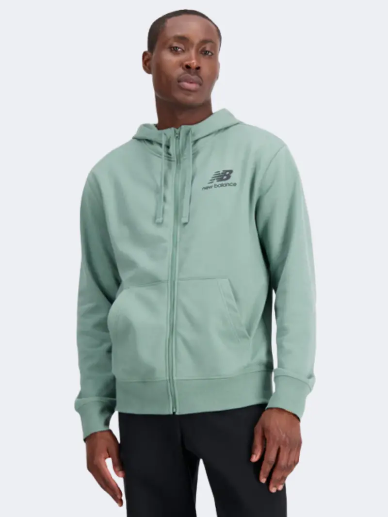 New Balance Essentials Stacked Logo Men'S Dark Juniper Hoodie 1