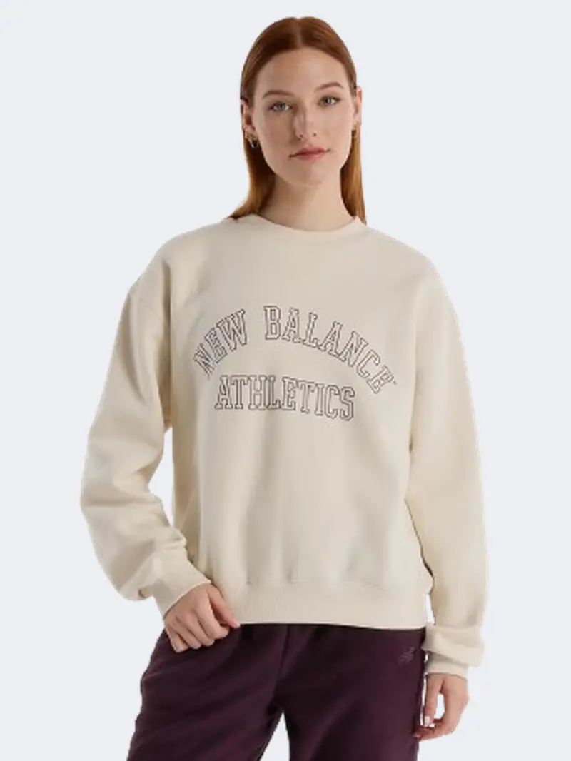 New Balance Graphic Fleece Women’S Casual Sweatshirt – Linen Hue 1