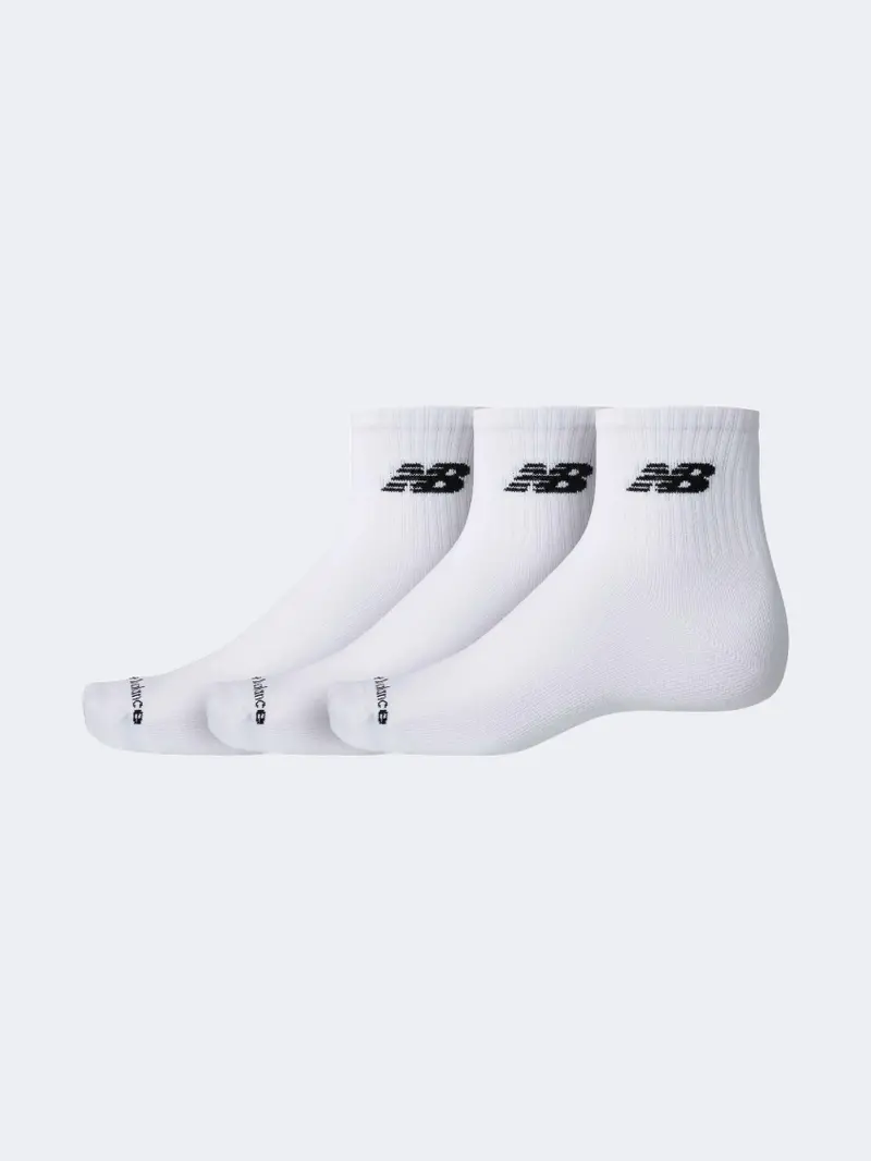 New Balance Lightweight Ankle Socks (3-Pack) – Crisp White 1