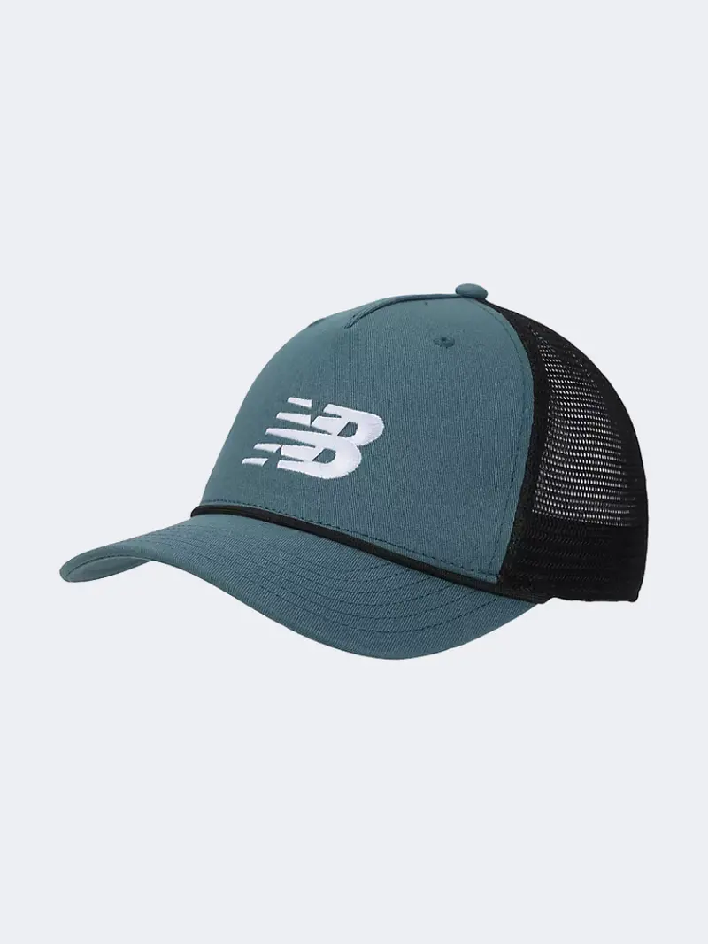 New Balance Men'S A Frame Trucker Lifestyle Cap In Big Teal And White 1