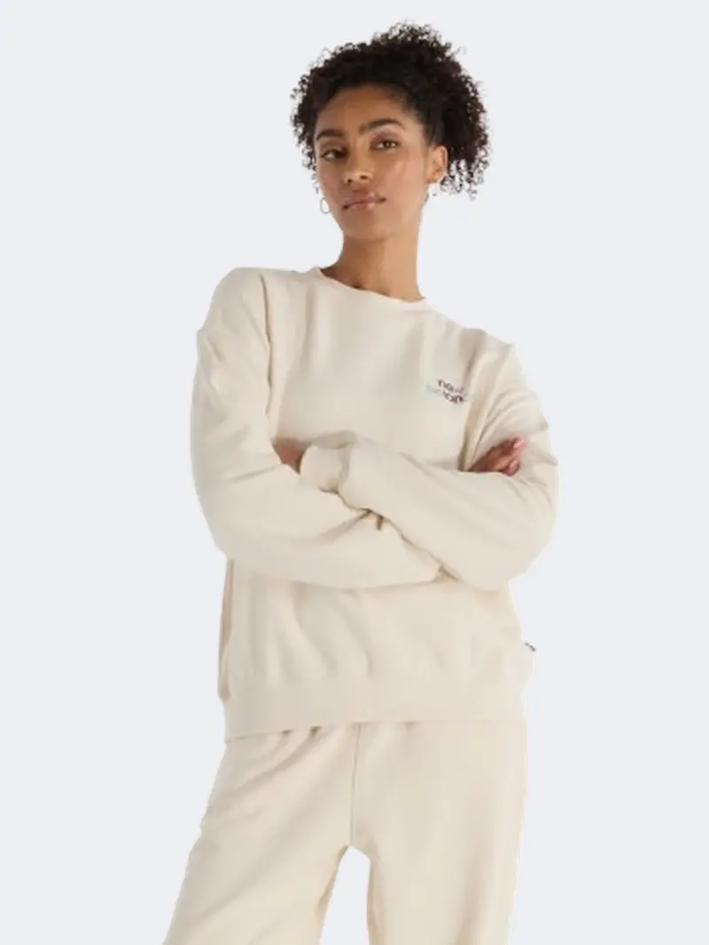 New Balance Oversized Logo French Terry Sweatshirt – Women'S Linen 1