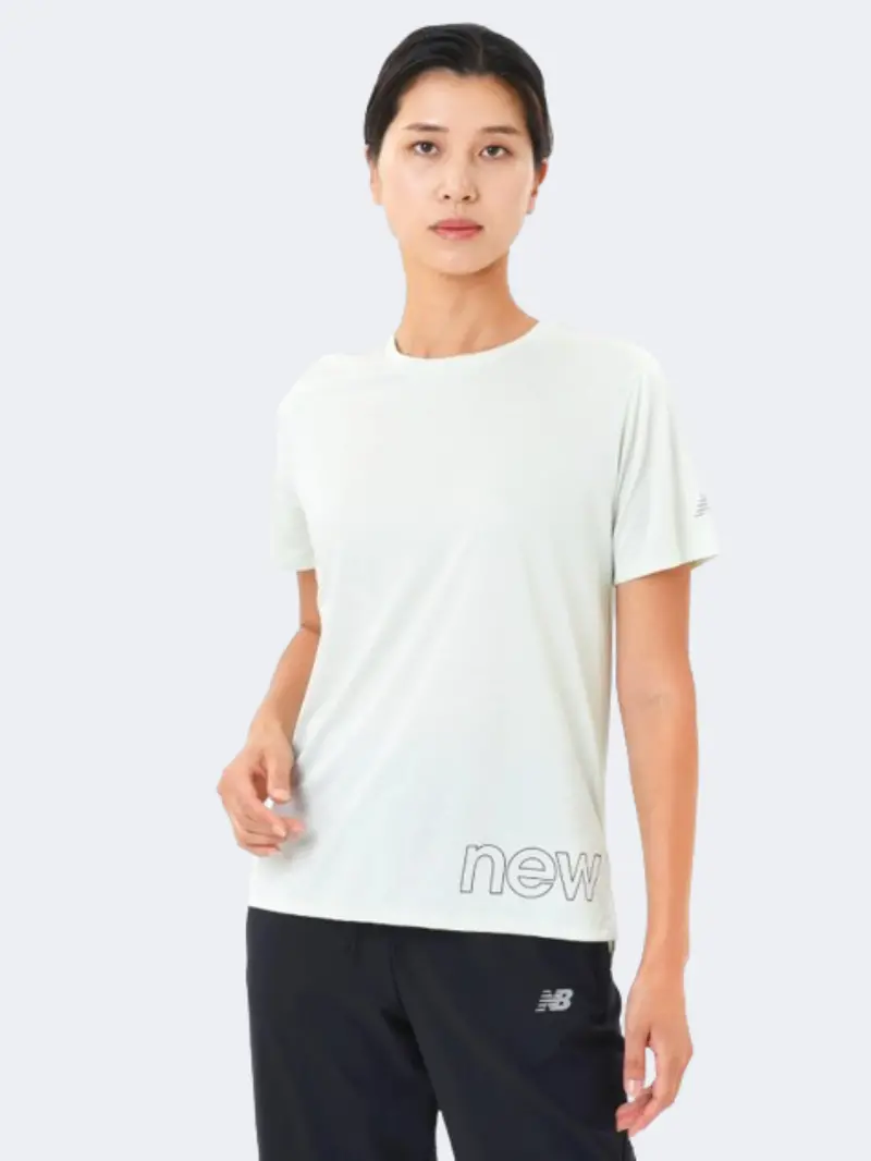 New Balance Sport Essentials Graphic Women'S Performance Tee – Natural Mint 1