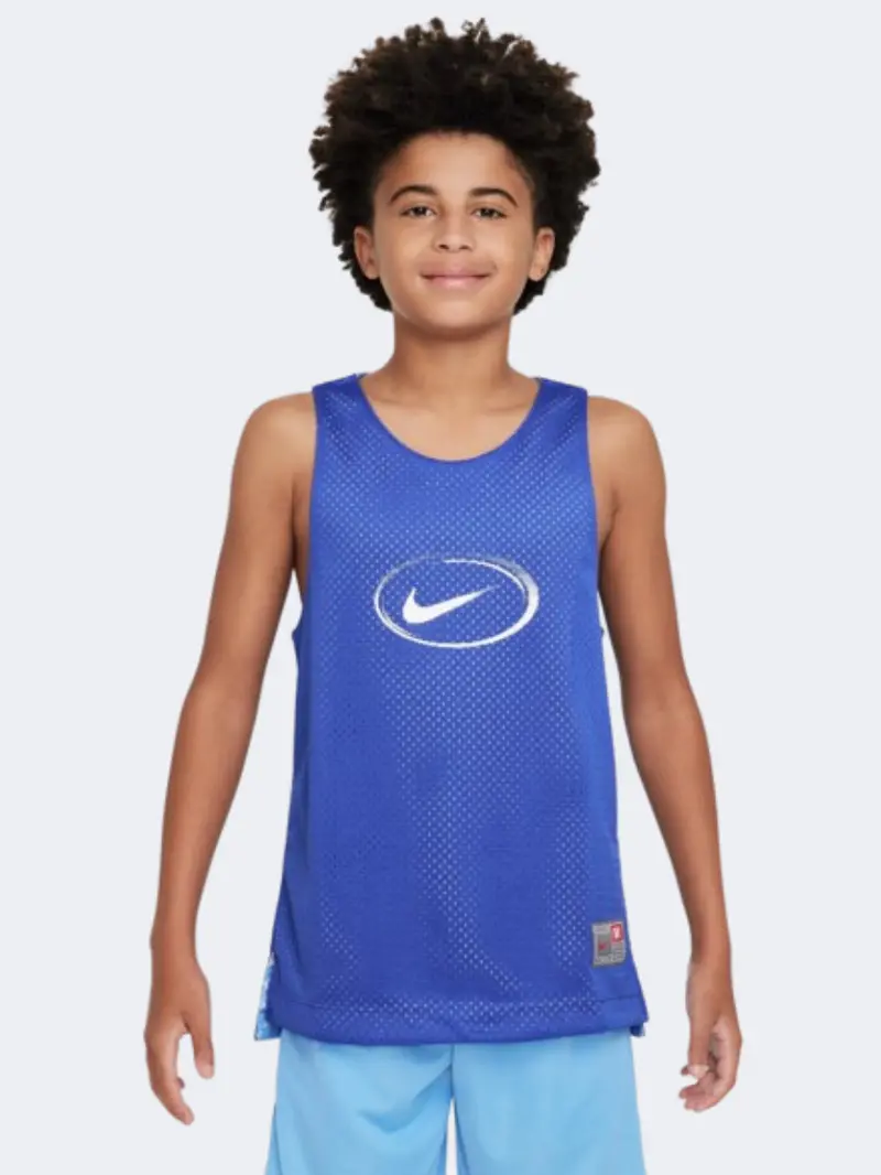 Nike C.O.B. Reversible Boys' Basketball Tank – Royal Blue, Blue & White 1