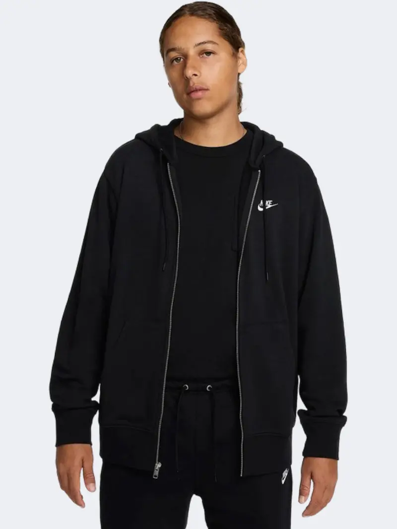 Nike Club French Terry Men'S Hoodie – Black And White Casual Style 1
