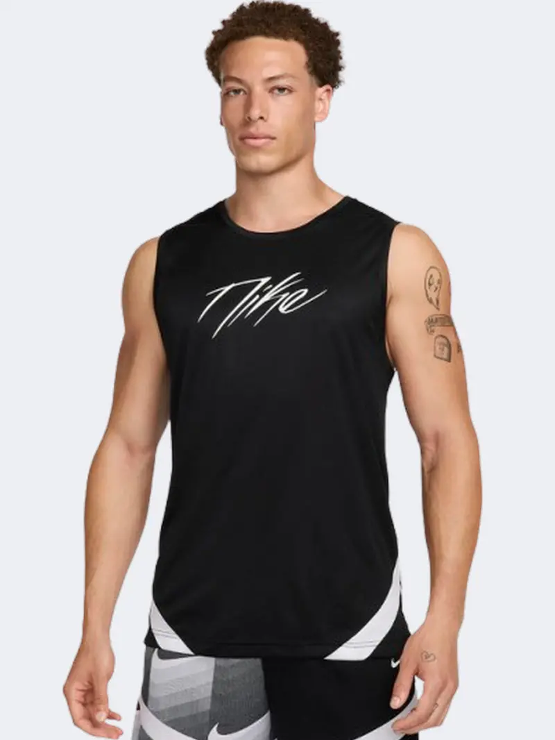 Nike Df Icon Basketball Tank For Men – Black And White 1