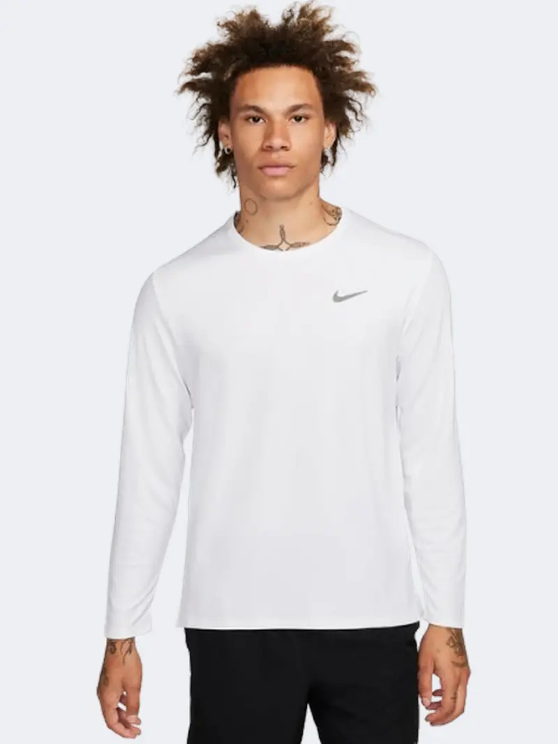 Nike Miler Uv Df Running Top For Men – Long Sleeve, Pure White 1