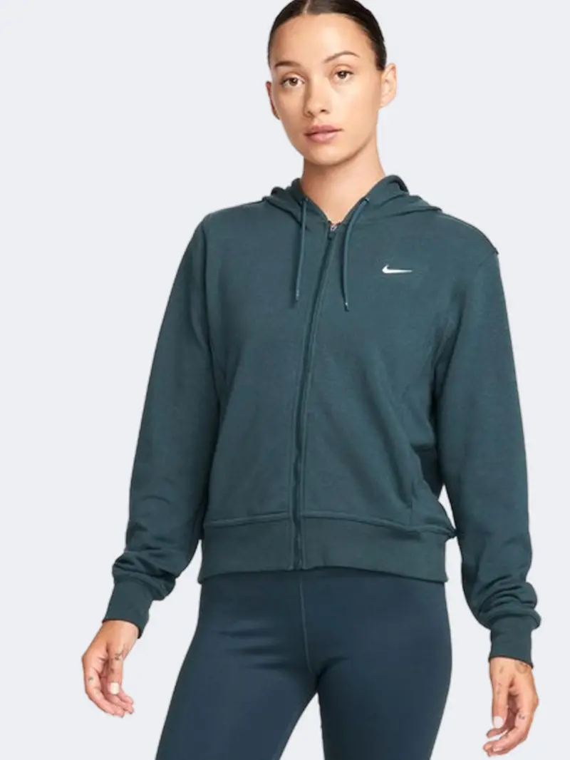 Nike One Women'S Deep Jungle And White Training Hoodie 1