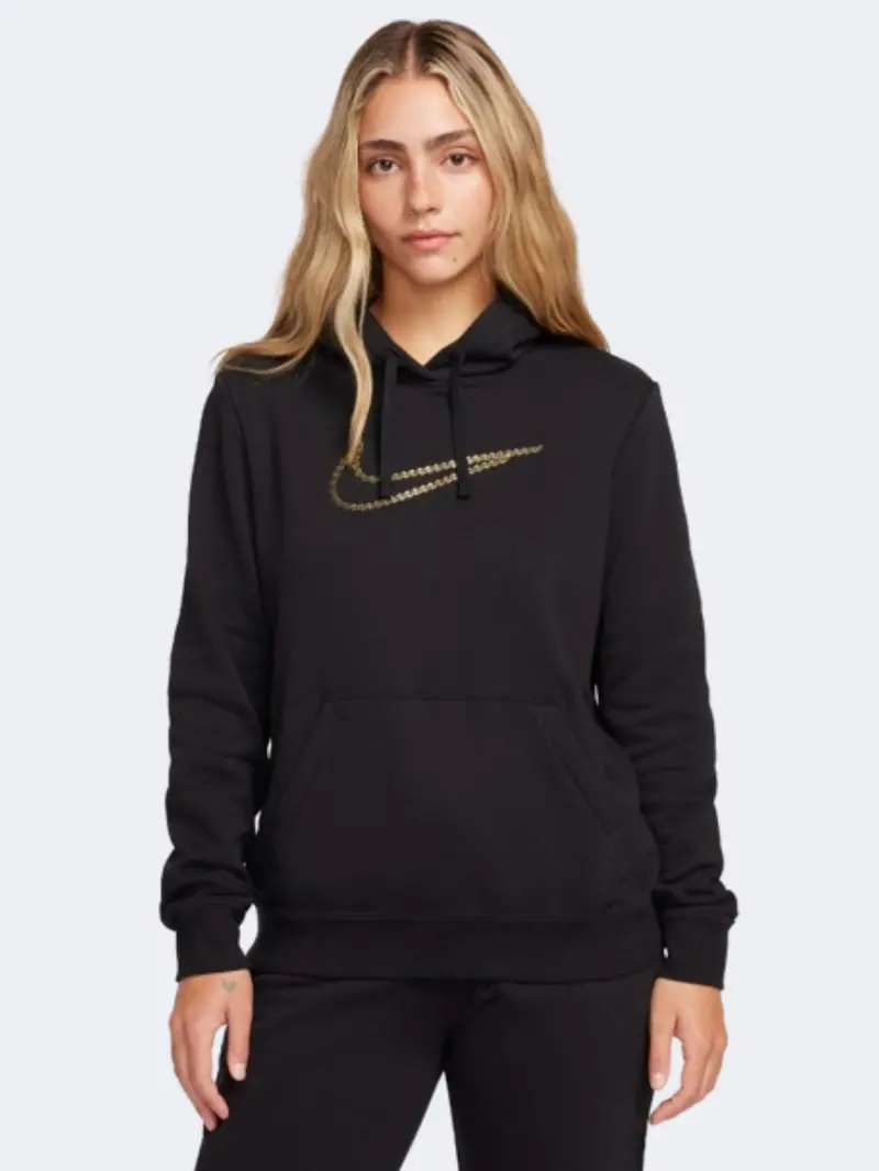Nike Premium Club Shine Women'S Lifestyle Hoodie – Black 1
