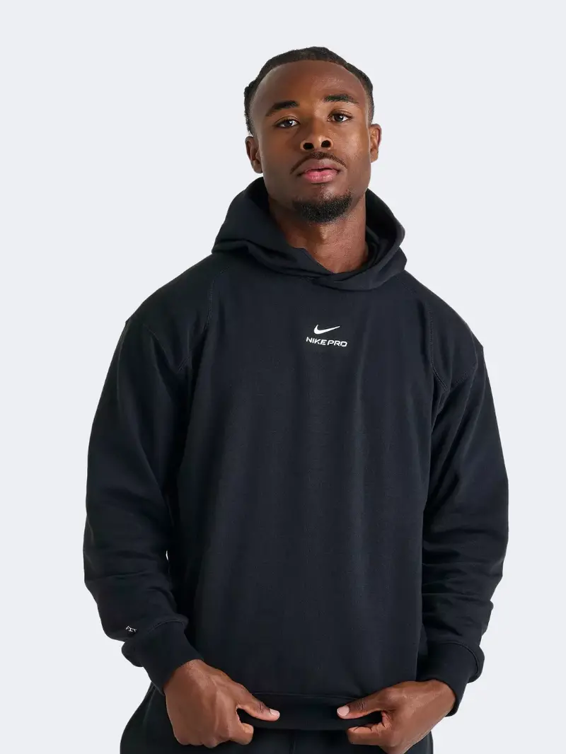 Nike Pro Dri-Fit Men'S Black & White Training Hoodie 1