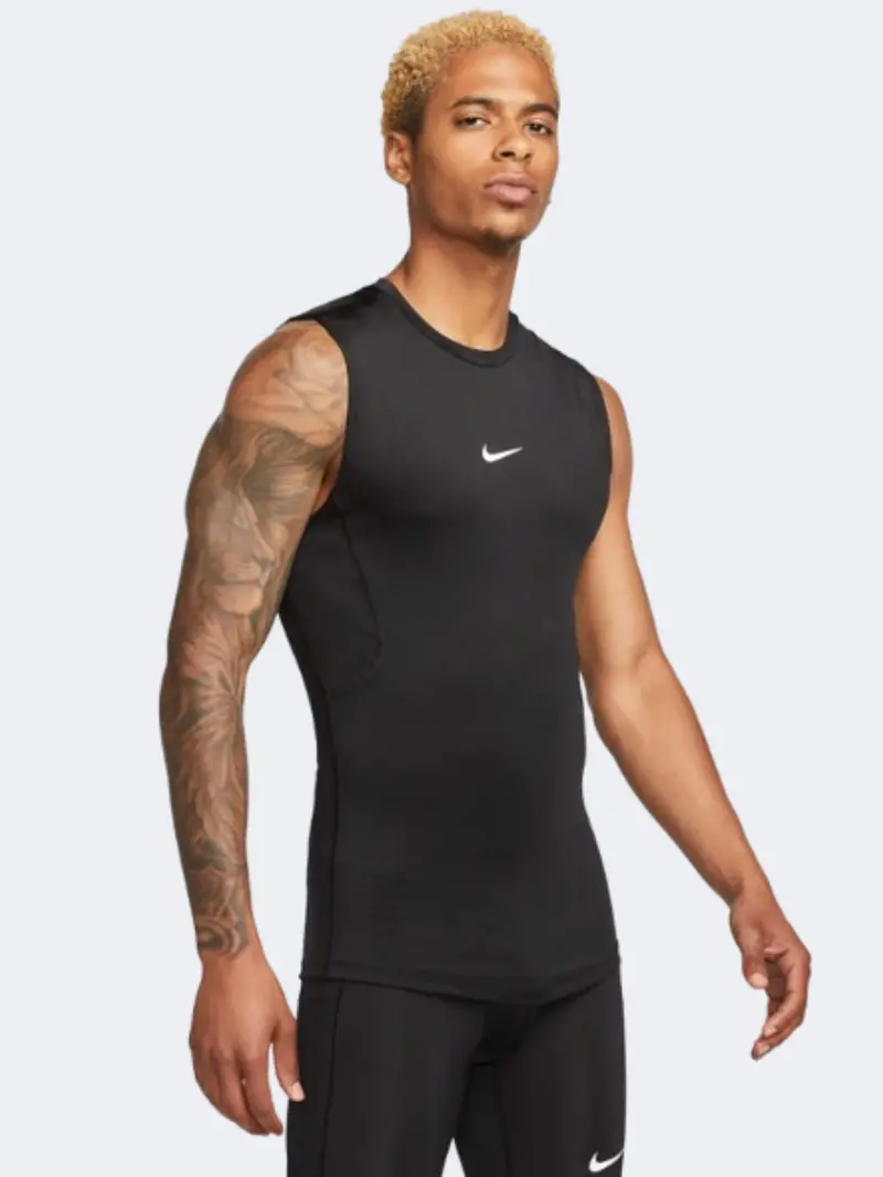 Nike Pro Men'S Sleeveless Training Tank – Black & White 1