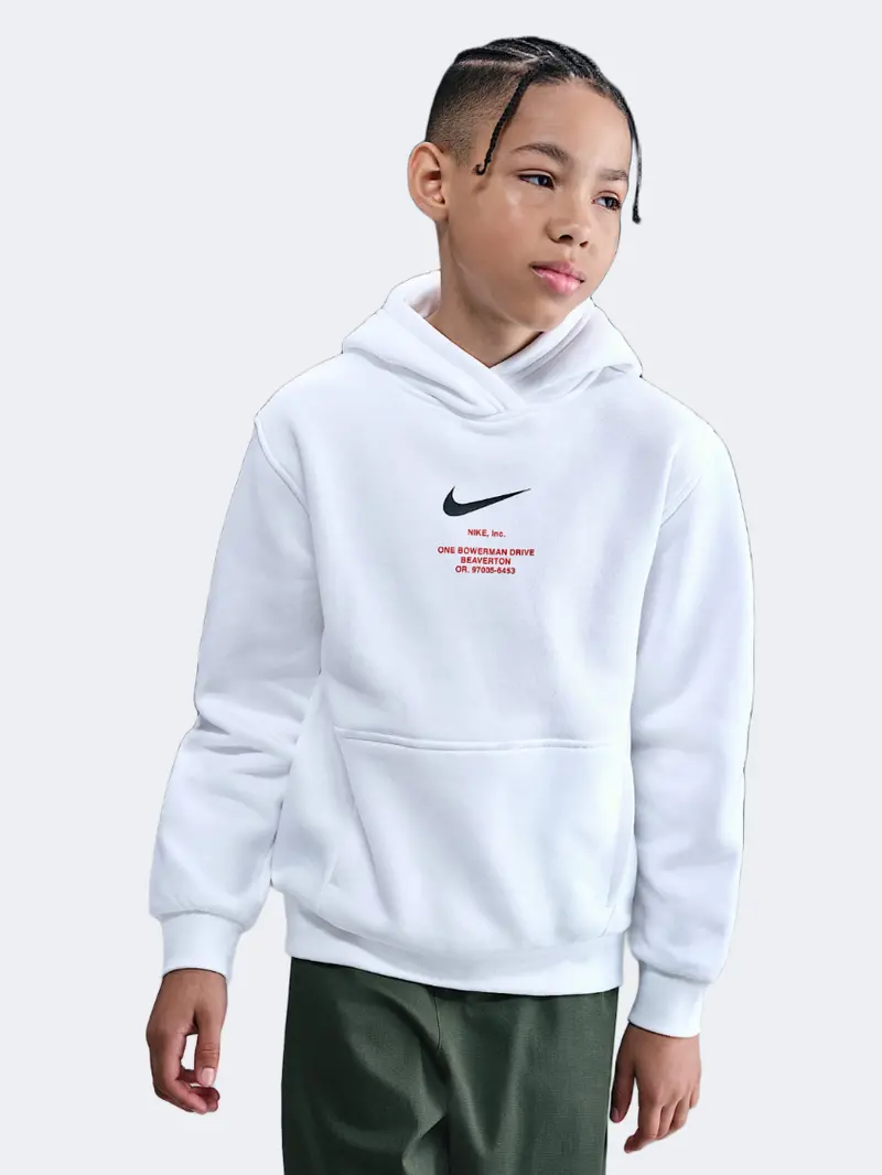 Nike Sportswear Athleisure Pullover Hoodie – White & Black 1