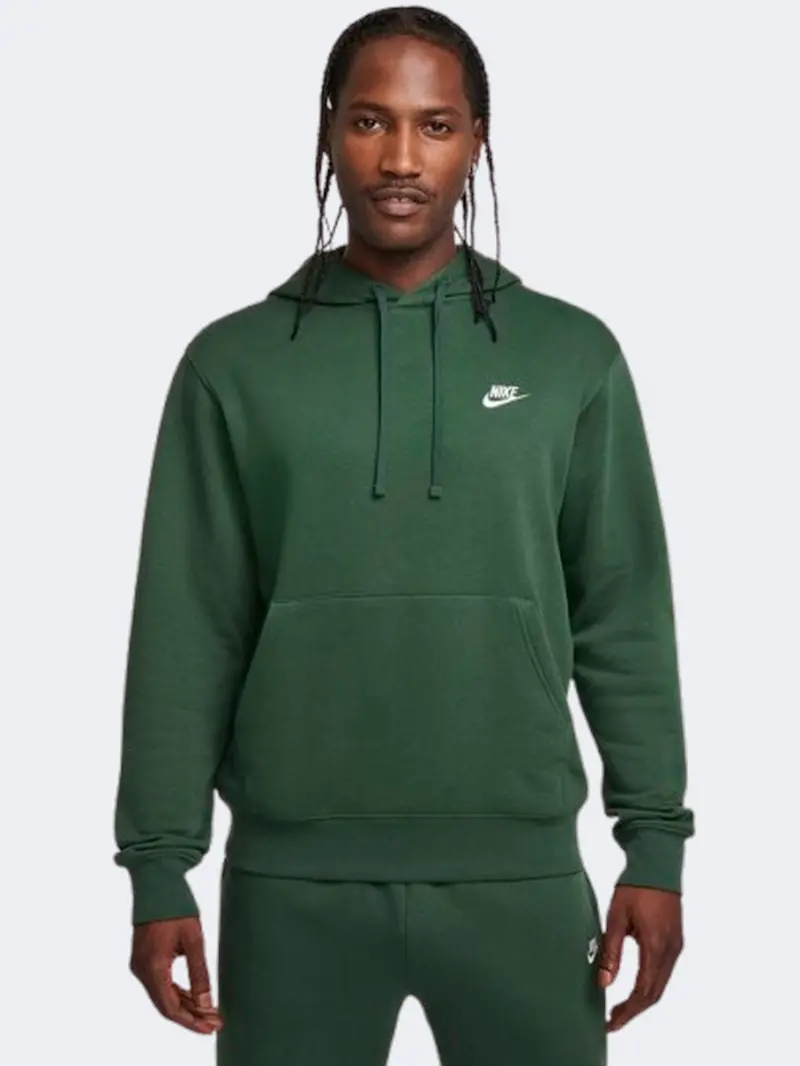 Nike Sportswear Club Fleece Hoodie For Men – Fir Green & White 1