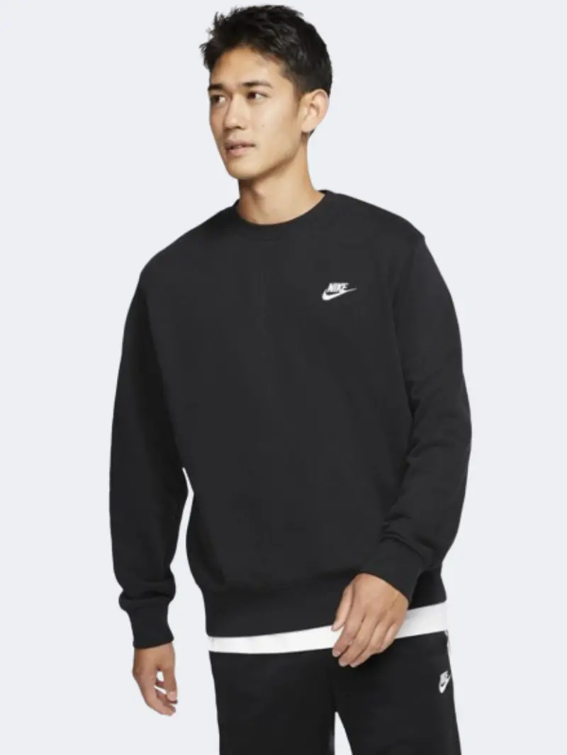 Nike Sportswear Club Men'S Crewneck Sweatshirt – Bold Black & White 1