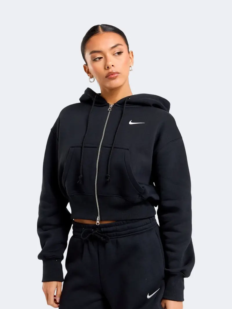 Nike Sportswear Phoenix Fleece Women'S Black & Sail Hoodie 1