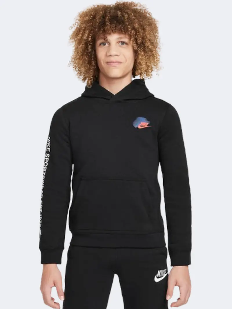 Nike Sportswear Standard Issue Boys' Fleece Hoodie – Black 1
