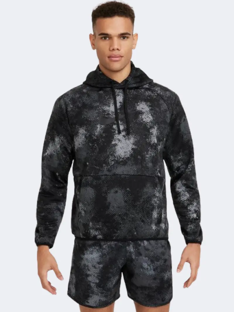 Nike Therma-Fit Camo Hoodie For Men – Black Training Apparel 1