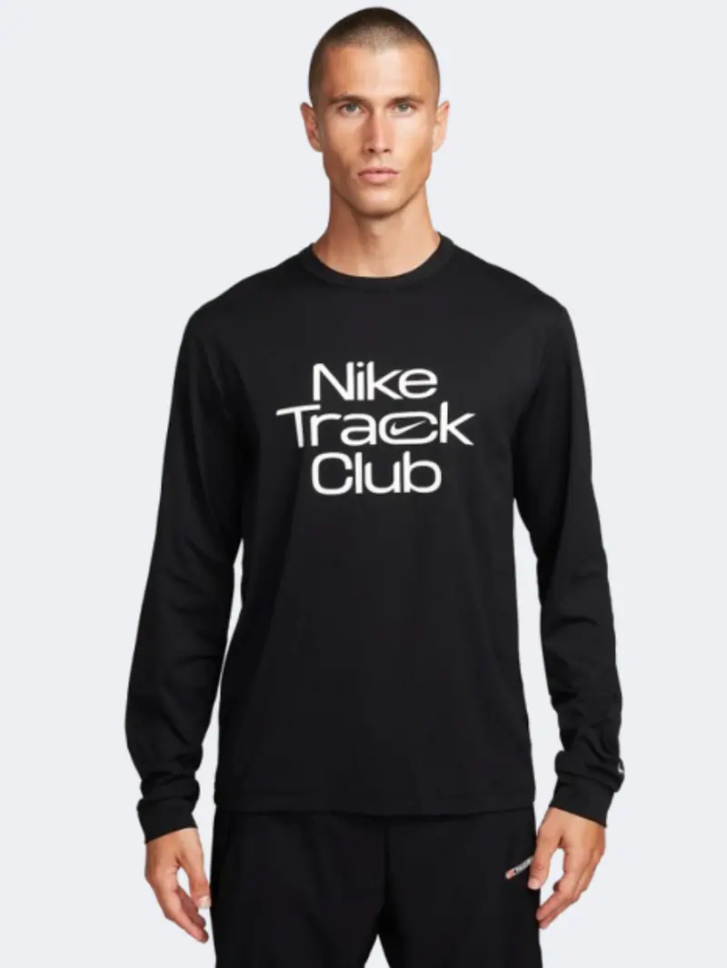 Nike Track Club Men'S Running Top – Black & Summit White 1