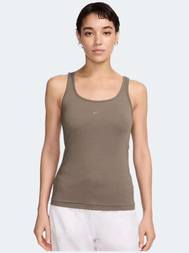 Nike Women'S Chill Knit Tank Top In Brown – Casual Lifestyle Apparel 1