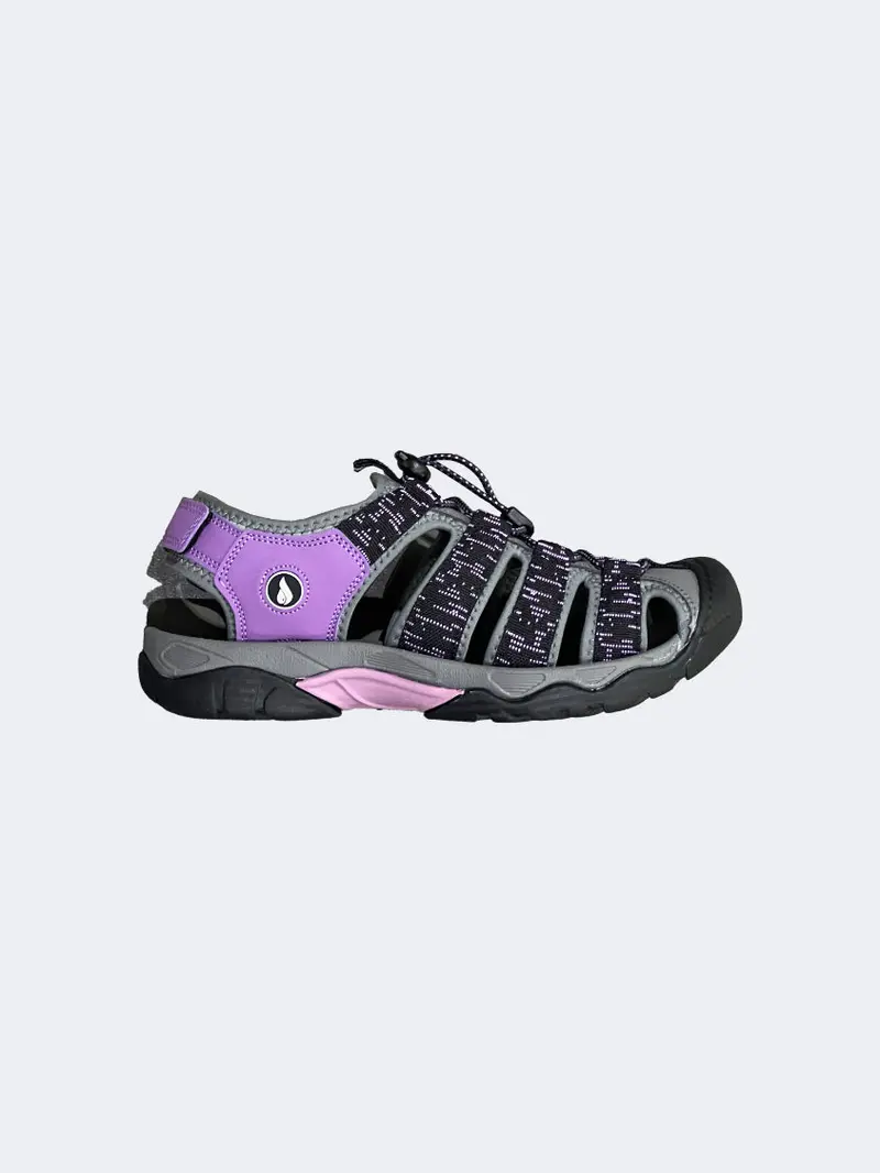 Oil & Gaz Closed-Toe Women’S Lifestyle Sandals – Grey/Purple 1