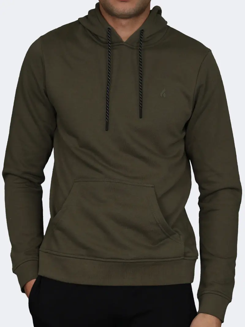 Oil & Gaz Men'S Classic Pullover Hoodie – Olive 1