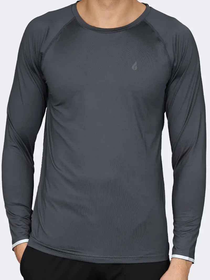 Oil & Gaz Men'S Fitness Long-Sleeve T-Shirt – Anthracite 1