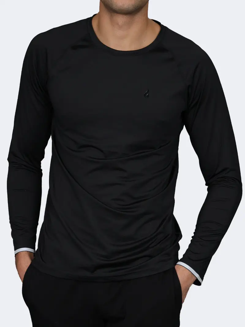 Oil & Gaz Men'S Fitness Long-Sleeve T-Shirt – Black 1