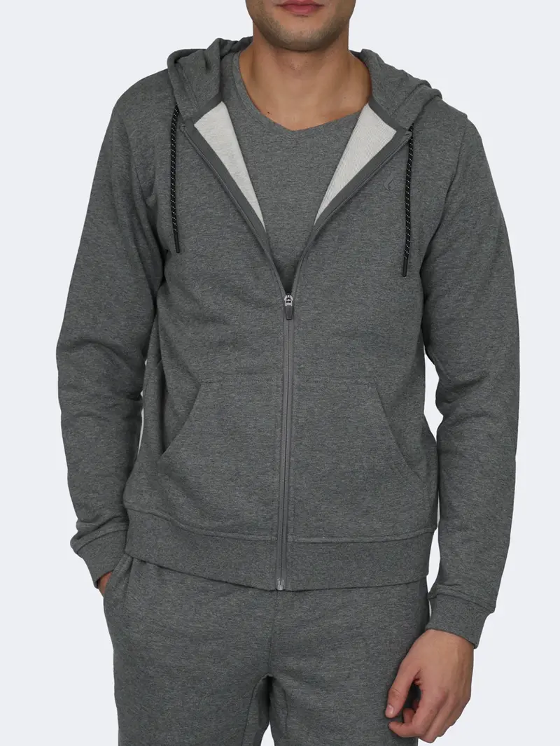 Oil & Gaz Men'S Full-Zip Lifestyle Hoodie – Grey 1