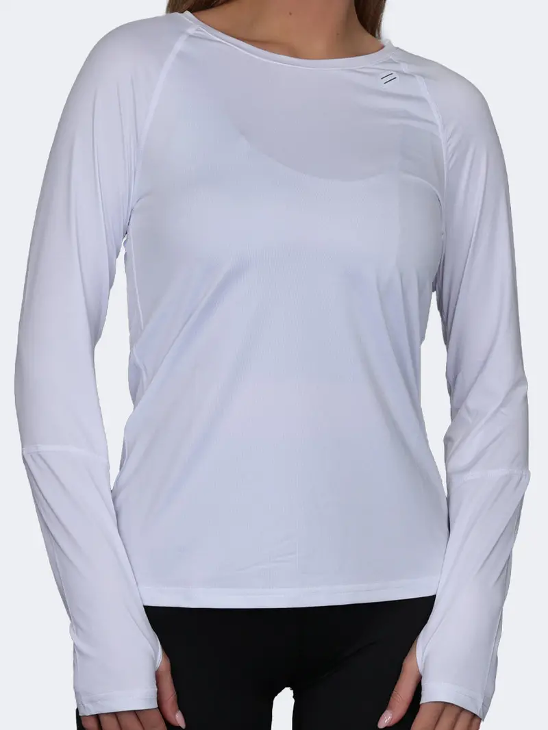 Oil & Gaz Women'S Fitness Long-Sleeve T-Shirt – White 1