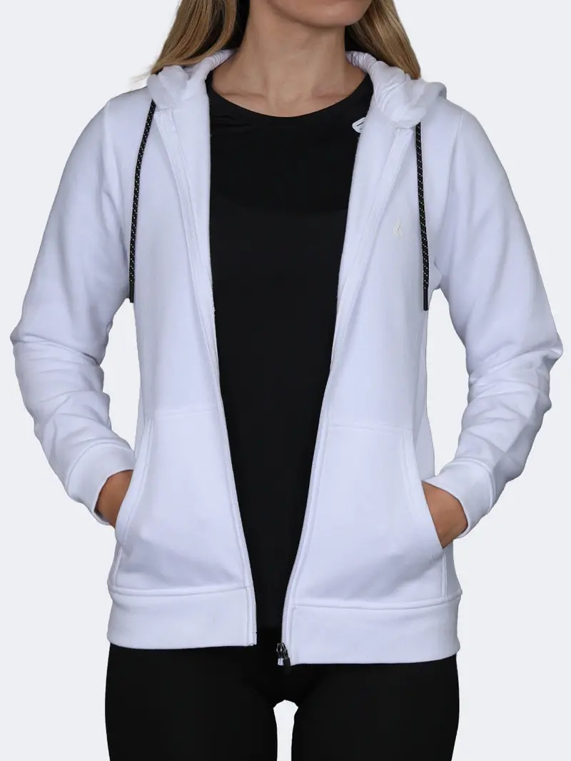 Oil & Gaz Women'S Full-Zip Lifestyle Hoodie – White 1