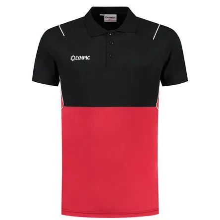 Olympic Evolution Polo Shirt – Black, Red, White 1