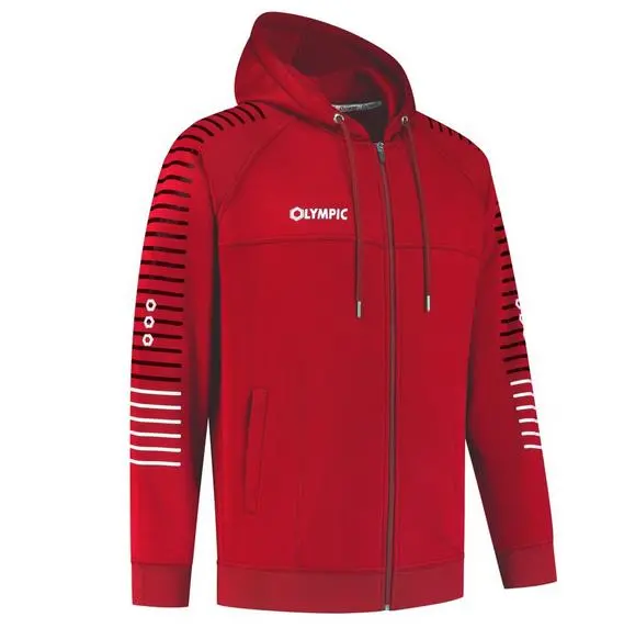 Olympic Striped Training Jacket – Red And Black 1