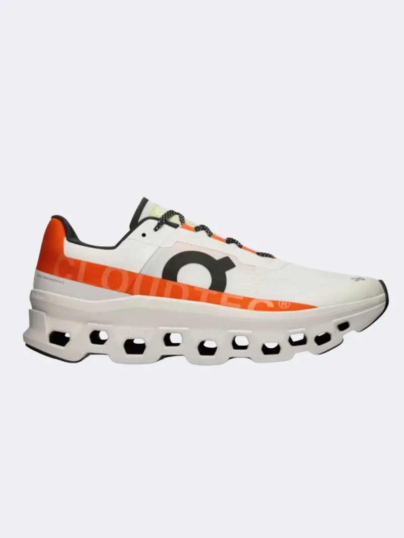 On Cloudmonster 1 Men’S Max-Cushion Running Shoes – Undyed White/Flame Red 1