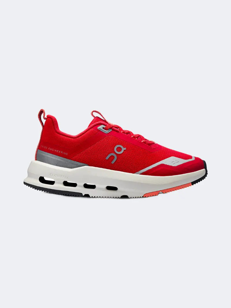 On Cloudnova Kids’ Sneakers – Red And Terra Brown Colorway 1