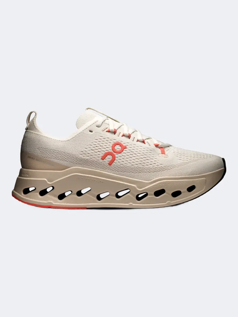 On Cloudsurfer Max Men’S Ivory And Salmon Running Shoes 1