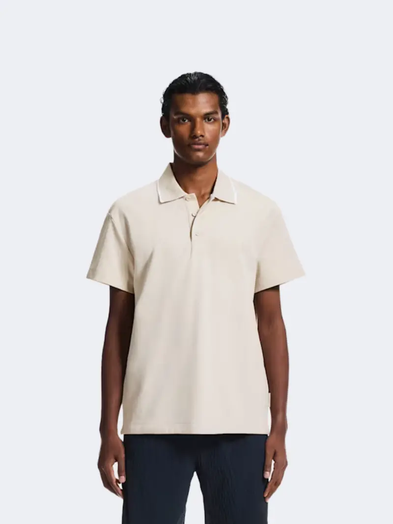 On Courtside Tennis Shirt – Regular Fit, Sand/White Contrast 1