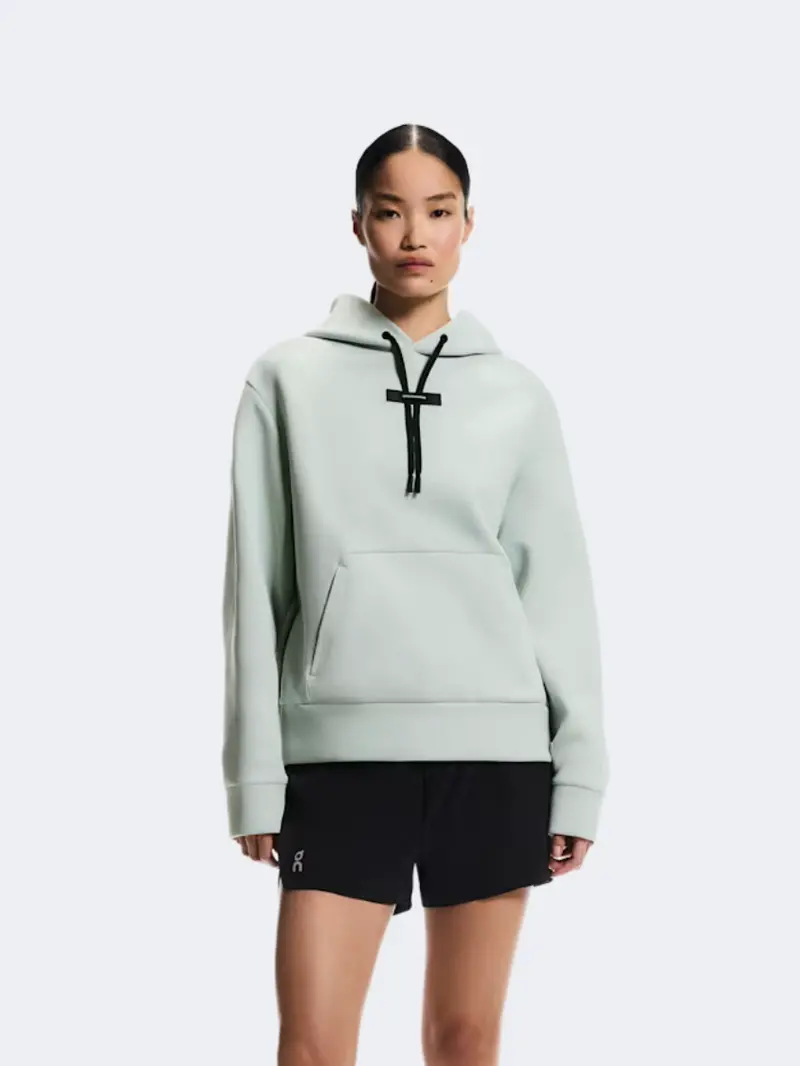 On Focus Tech Training Top – No-Zip Design In Mineral Heather 1