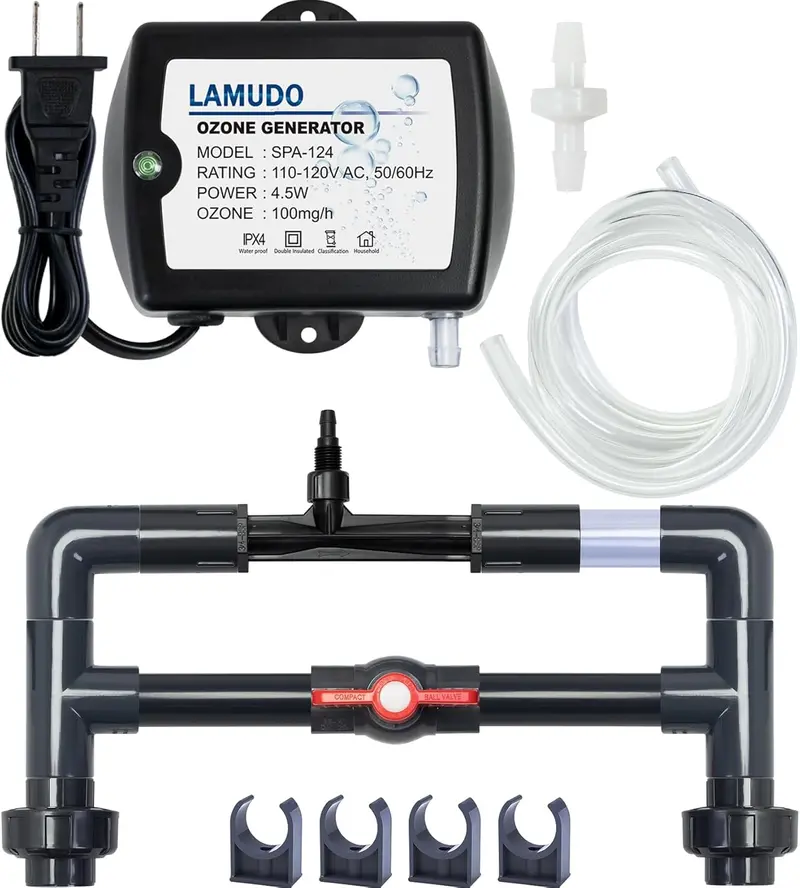 Ozone Venturi Injector Kit With Spa-124 Generator | Diy Water Sanitization Solution For Cold Plunges, Hot Tubs, And Swim Spas (3/4" Upvc Fitting) 1